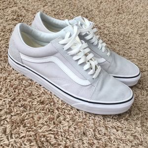 grey and white old skool vans